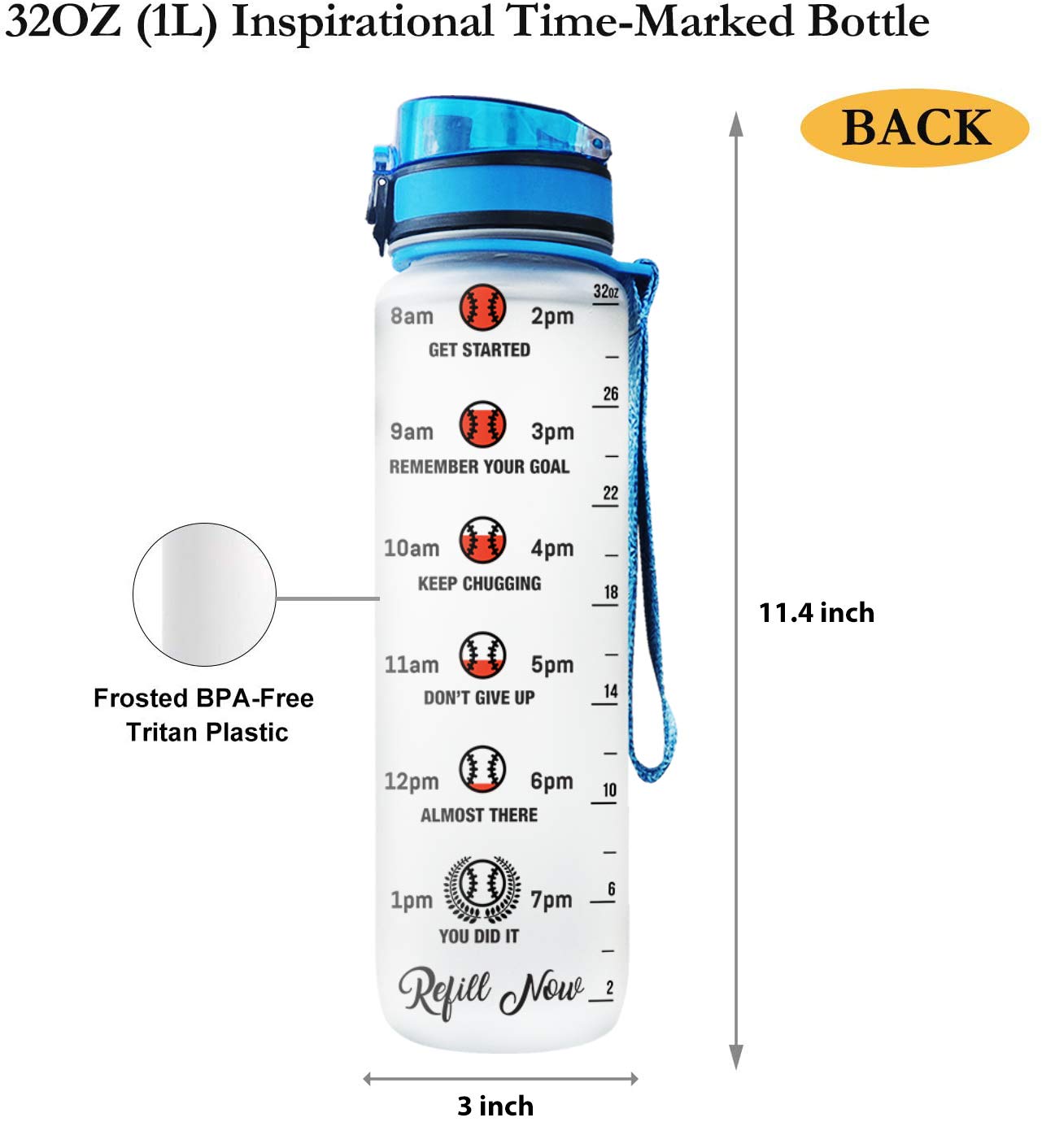 64HYDRO 32oz 1liter Rose Flower She Believed She Could so She Did Water Bottles with Time Marker, Motivational Water Tracker Bottle with Times to Drink for Home, Work, Gym, Fitness, Sports