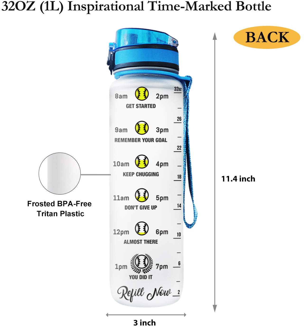 64HYDRO 32oz 1liter Rose Flower She Believed She Could so She Did Water Bottles with Time Marker, Motivational Water Tracker Bottle with Times to Drink for Home, Work, Gym, Fitness, Sports